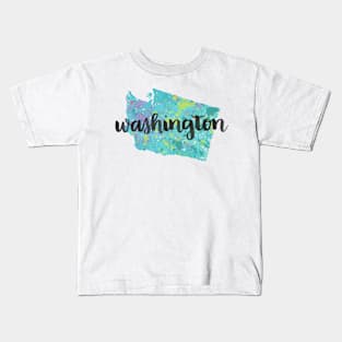 washington - calligraphy and abstract state outline Kids T-Shirt
